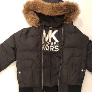 Michael Kors Faux Fur-Trimmed Puffer Down Jacket